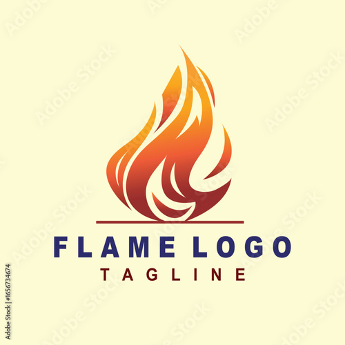 Gradient Fire Flame Inferno Heat Logo