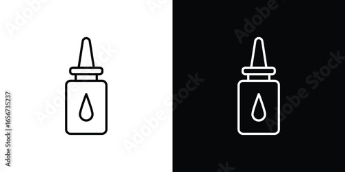 Eyedropper Bottle Icon, Isolated on White and Black Backgrounds