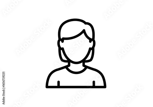 User Avatar Icon | Profile Picture Symbol | Account Identity Graphic | Person Outline Vector | Online Community Member Illustration | People UI Design