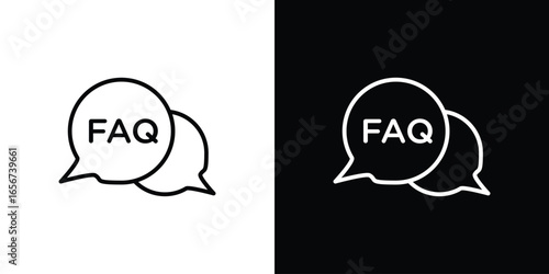 FAQ Icon in Speech Bubbles Isolated on White Background