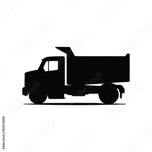 Black dump truck silhouette vehicle transport