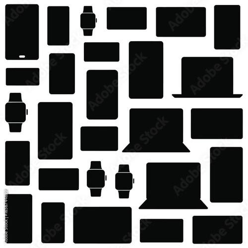 Black electronic devices pattern technology electronics