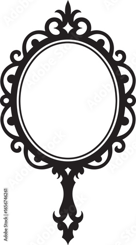 Ornate vintage hand mirror silhouette royalty free stock photos premium quality