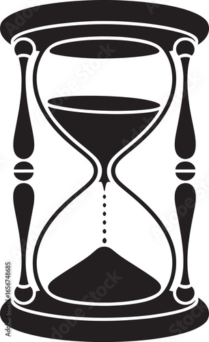 Vintage hourglass silhouette with flowing sand silhouette royalty free stock photos premium quality