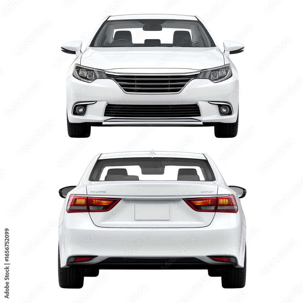 Naklejka premium white car isolated on white