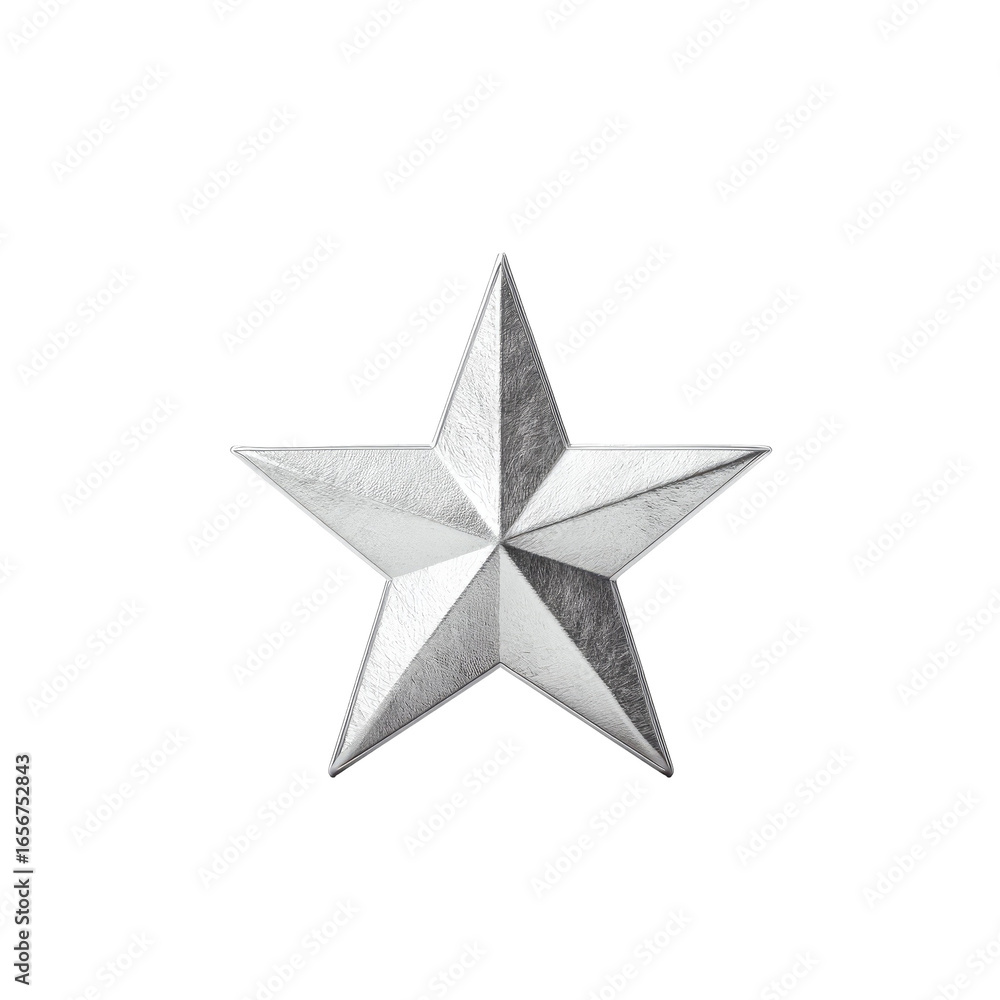 Obraz premium Silver star, textured, isolated