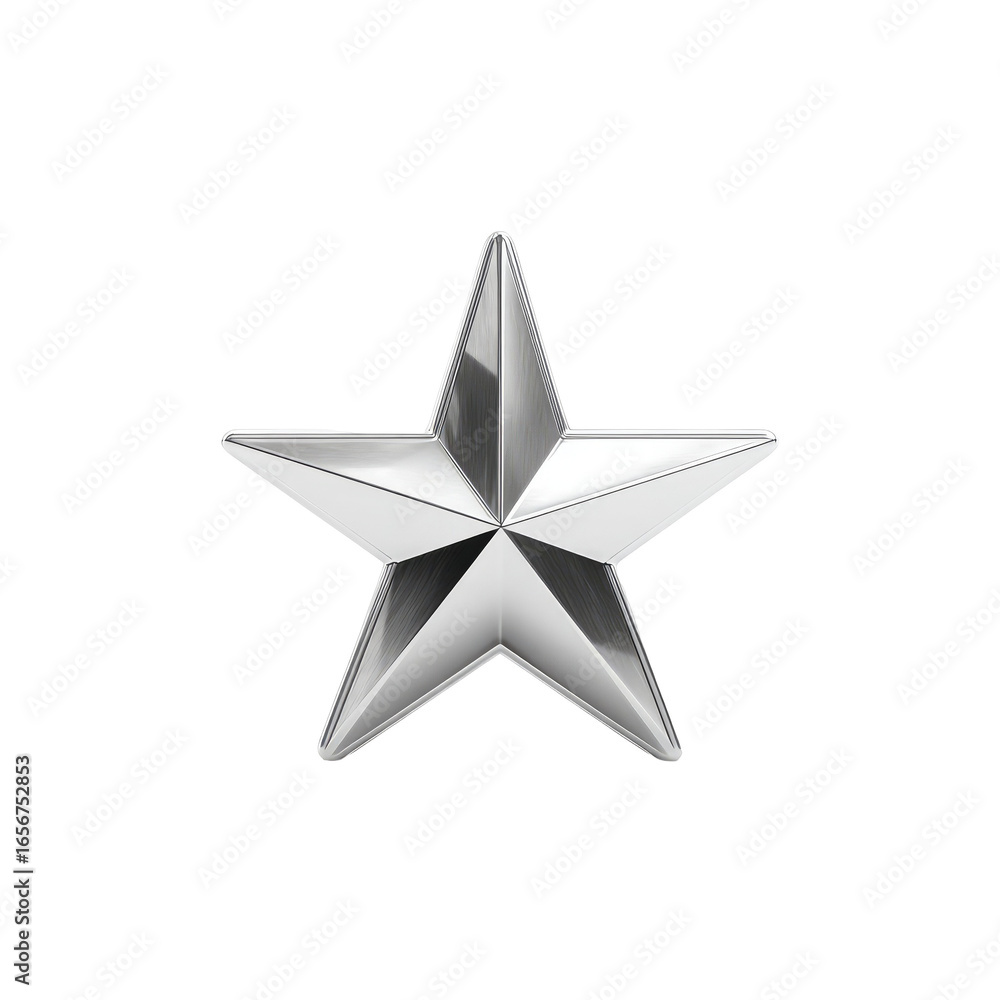 Obraz premium Silver star, 5-pointed, reflective