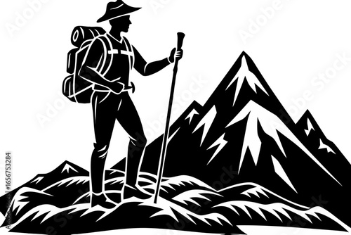 Mountain Hiking Adventure with Backpack