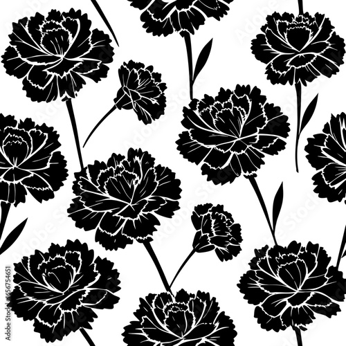 Wallpaper Mural Chic Black and White Floral Pattern Art Torontodigital.ca