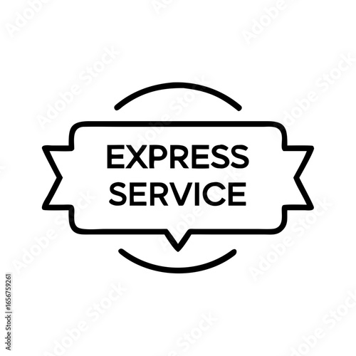Automotive Print UI Icons. Express service badge with linear design and simple typography  