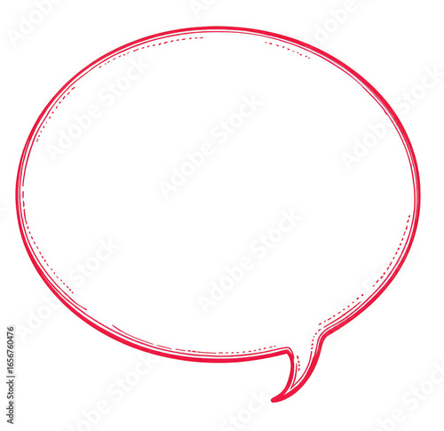 Empty speech bubble, red outline