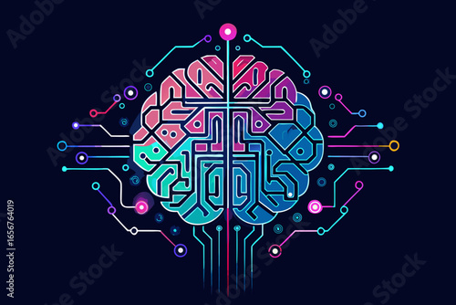 Dynamic AI brain visualization showcases futuristic neural network connectivity and advanced artificial intelligence concepts for innovation and technology.