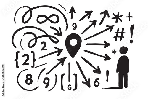 Visual poem capturing the chaos of modern life