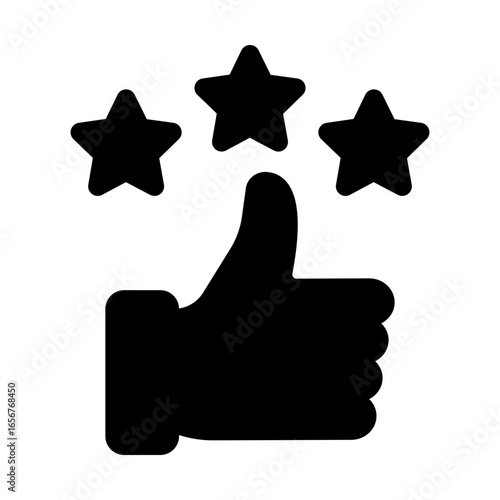 thumb up rating review solid icon