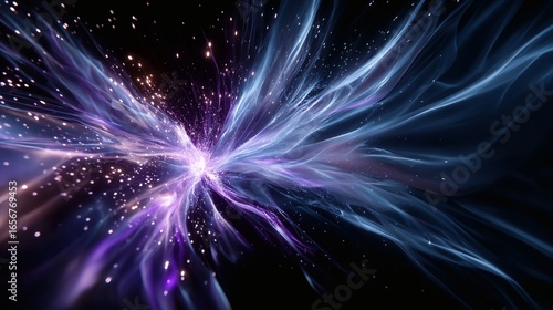 Wallpaper Mural Abstract purple and blue cosmic energy emanating from a central point. Torontodigital.ca