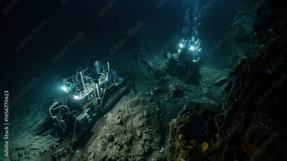 Obraz premium deep sea mining station