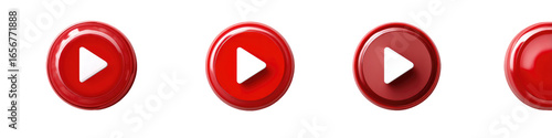 Four red play buttons