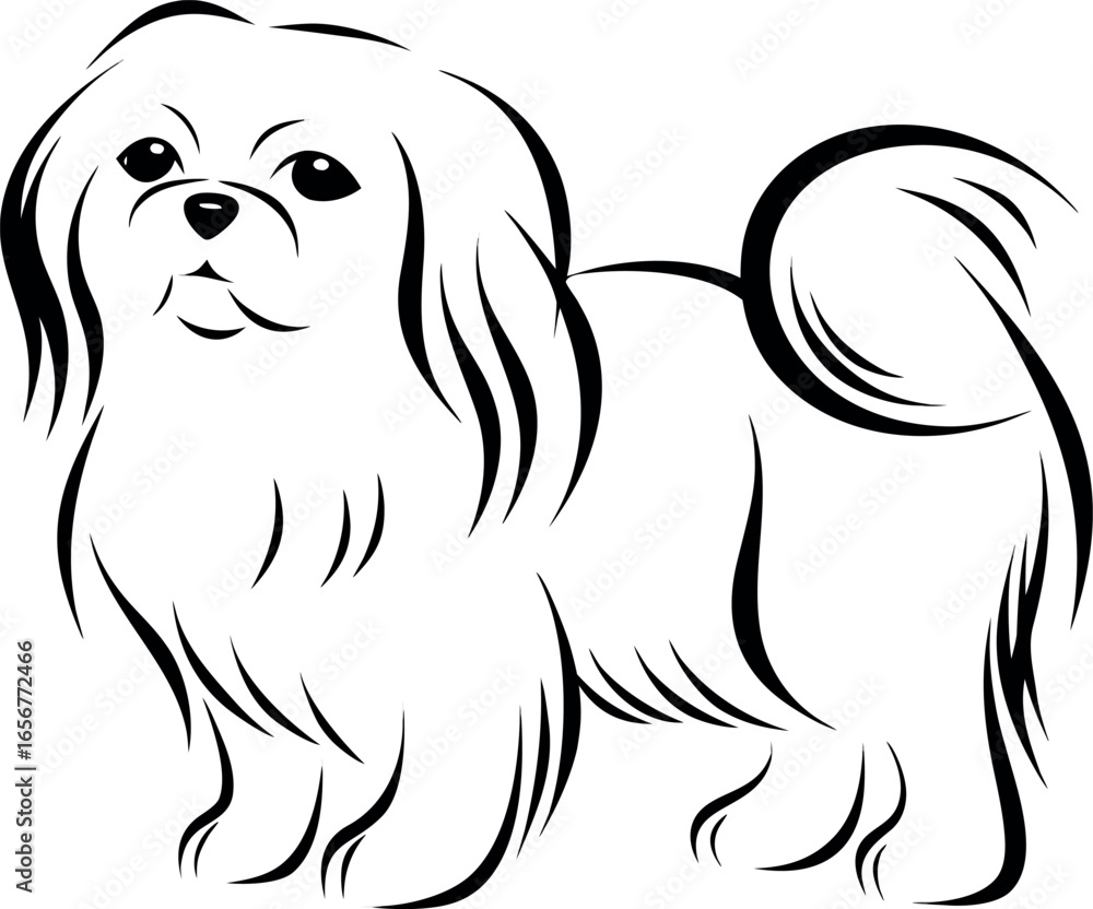 Obraz premium Two dogs in a row tribal silhouette tattoo vector illustration