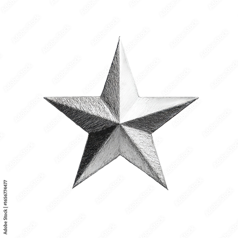 Obraz premium A detailed, metallic silver star