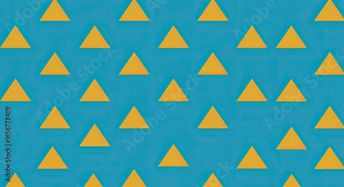 Free Download Geometric Pattern: Golden Triangles on Turquoise Background, Abstract Design. - GFXLoad
