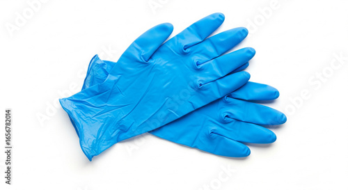 Essential Blue Nitrile Examination Gloves: Healthcare Protection and Safety on White