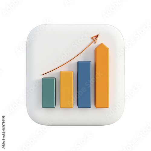 Colorful bar graph with upward trend.