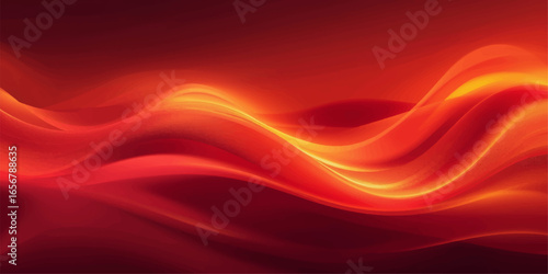Flowing red silk waves create a soft abstract texture background design with a beautiful light and motion