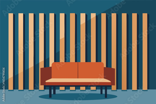 red sofa in a room