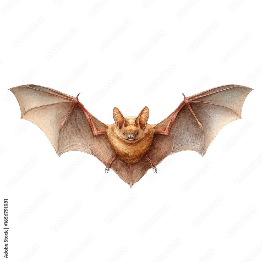 Obraz premium Halloween watercolor bat flying isolated on transparent background