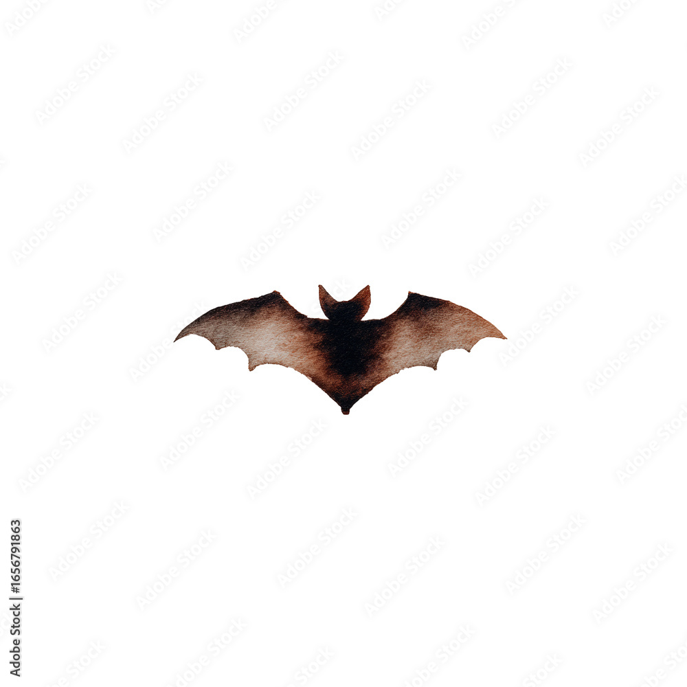 Naklejka premium Halloween watercolor bat isolated on transparent background