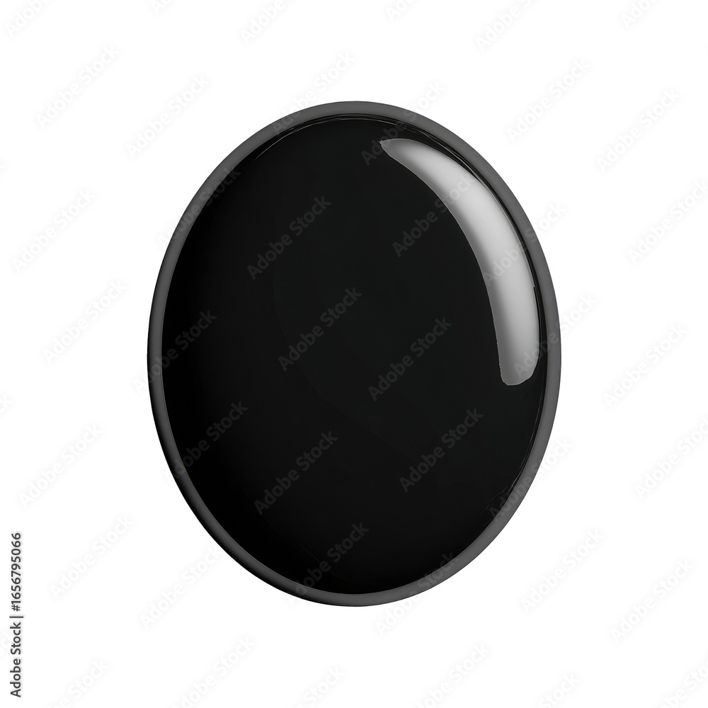Glossy black orb with a reflective edge Glossy black orb with a reflective edge
