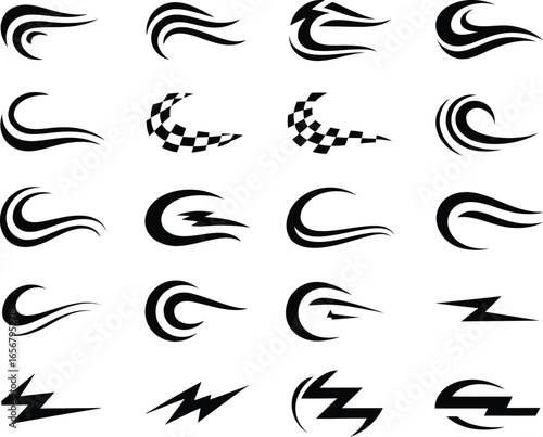 A Collection of Black and White Silhouette Illustrations of Various Mushroom Types