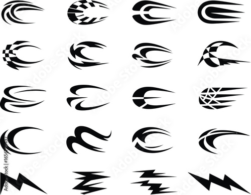 A Collection of Black and White Silhouette Illustrations of Various Mushroom Types