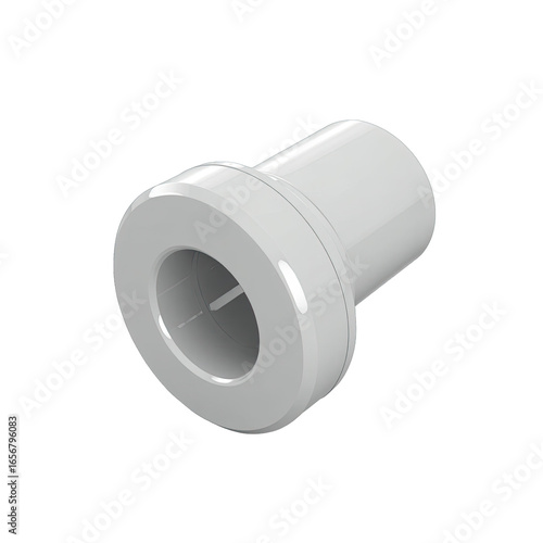Close-up view of a white plastic connector.
