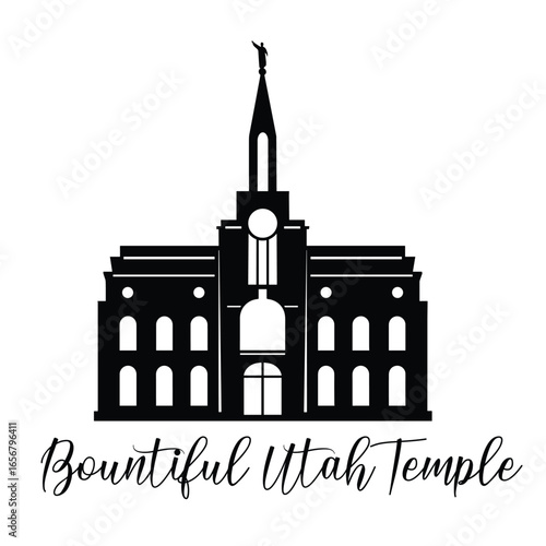 Bountiful Temple, Utah LDS Temple SVG, Laser cut files, Temples Silhouette, Religious Vector, Cricut