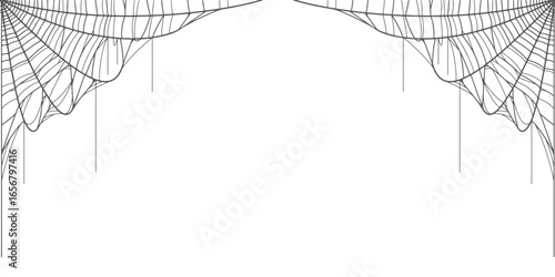 Spider web Halloween frame, dividers. vector eps