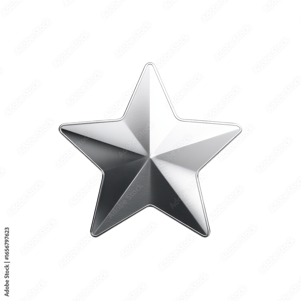 Fototapeta premium Shiny silver star, five-pointed