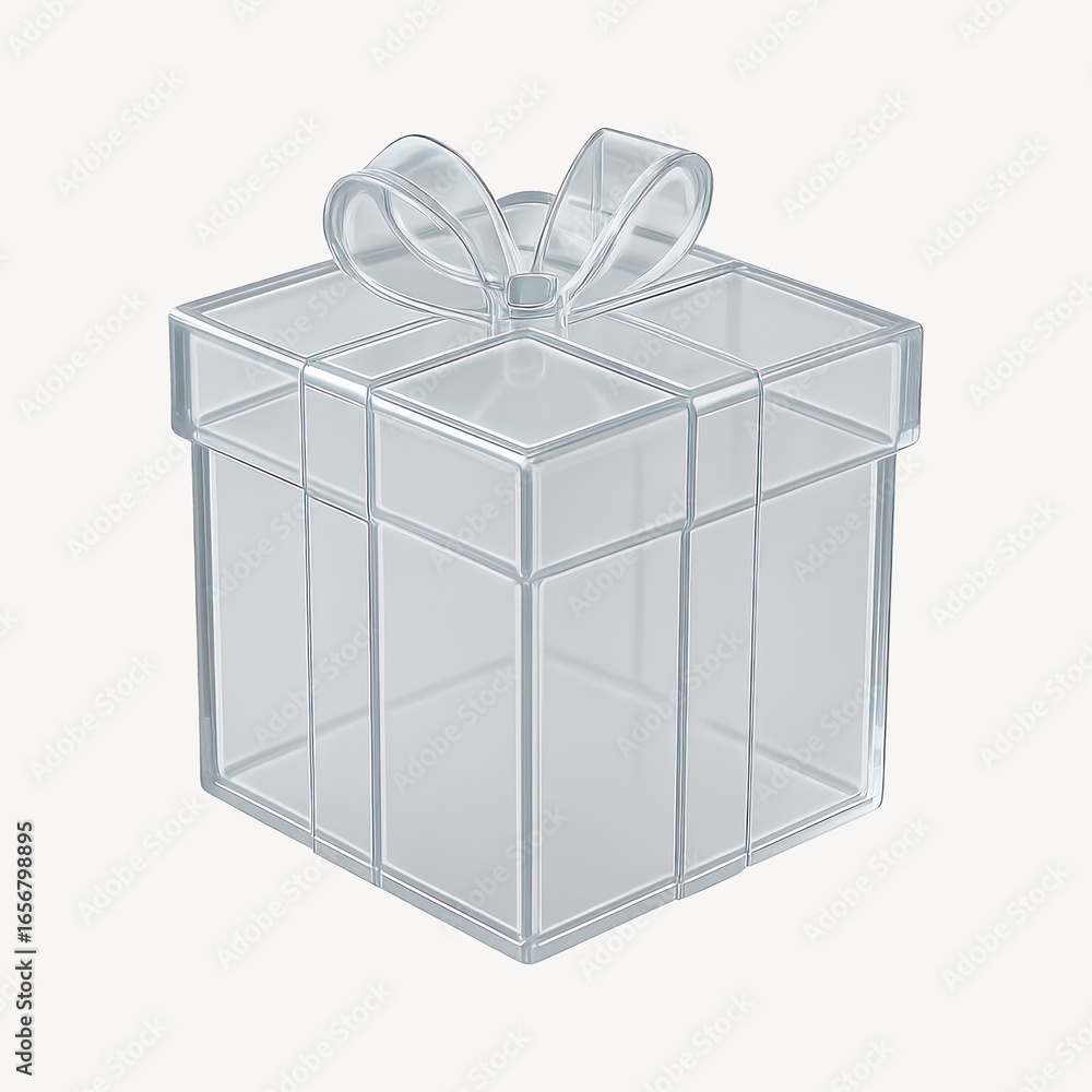Obraz premium Transparent gift box illustration.