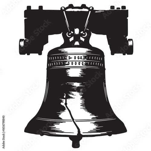 Iconic silhouette of the liberty bell symbol of american independence and freedom