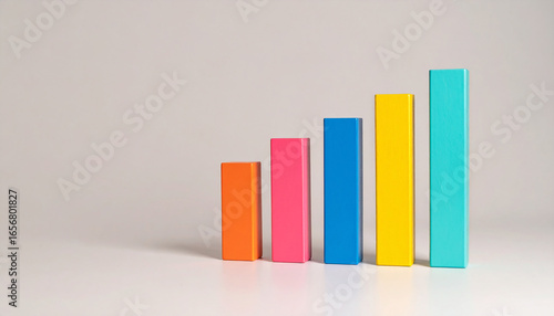 Free Download Colorful bar graph on neutral background. Financial data, business analytics and performance - GFXLoad