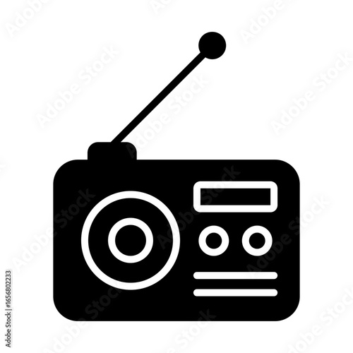 retro radio solid icon