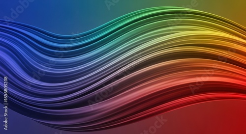 Vibrant Rainbow Waves Flowing Across Colorful Background