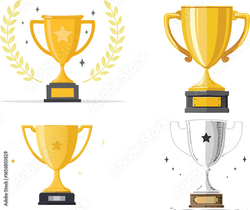 vintage style trophy cup vector icon illustration