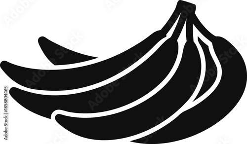 A Bunch of Bananas Minimalist Vector Icon Solid