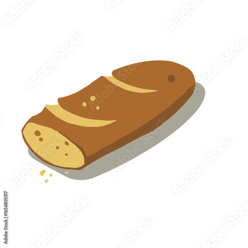 Baguette bread isometric