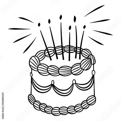 Birthday cake mid century stroke