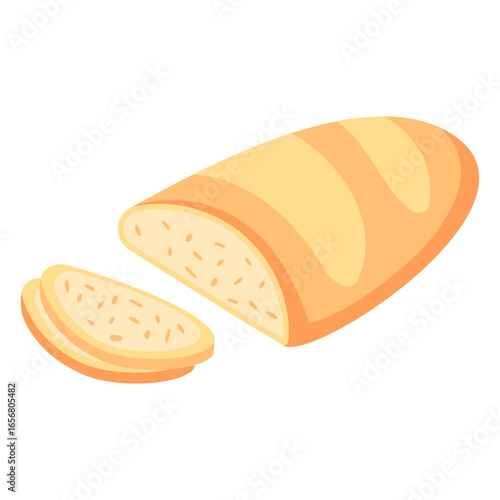 Bread loaf sliced flat
