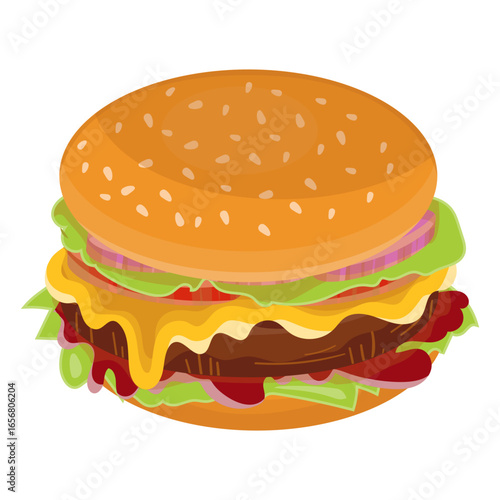 Cheeseburger flat icon