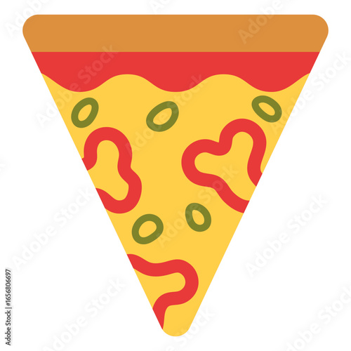 Colorful pizza slice graphic design