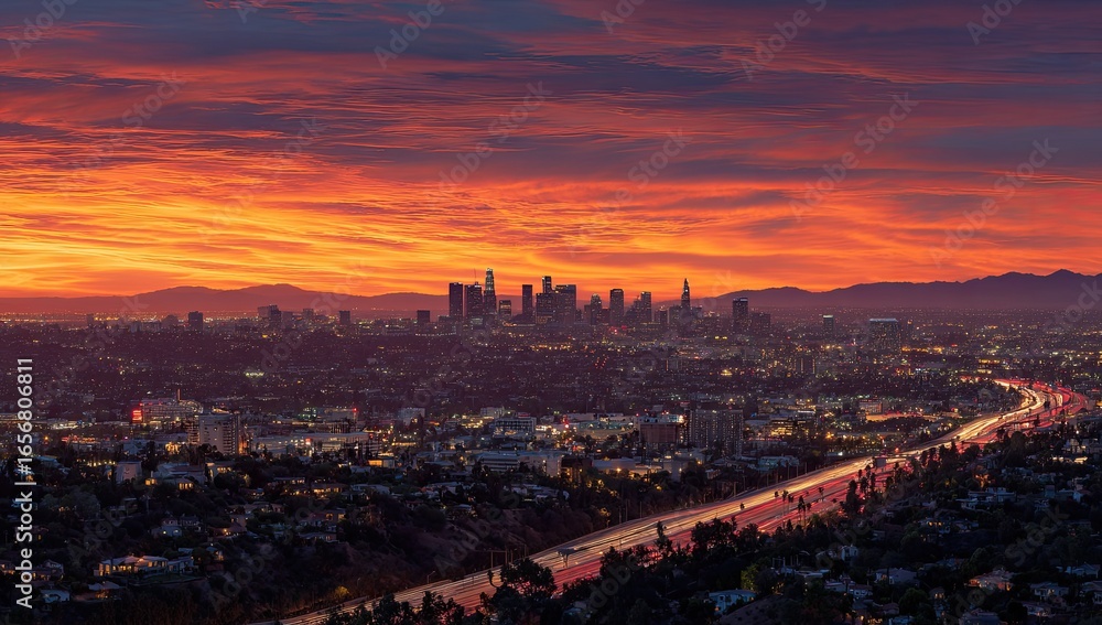 Fototapeta premium City skyline at sunrise (1)